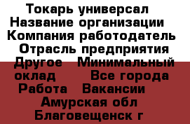 Токарь-универсал › Название организации ­ Компания-работодатель › Отрасль предприятия ­ Другое › Минимальный оклад ­ 1 - Все города Работа » Вакансии   . Амурская обл.,Благовещенск г.